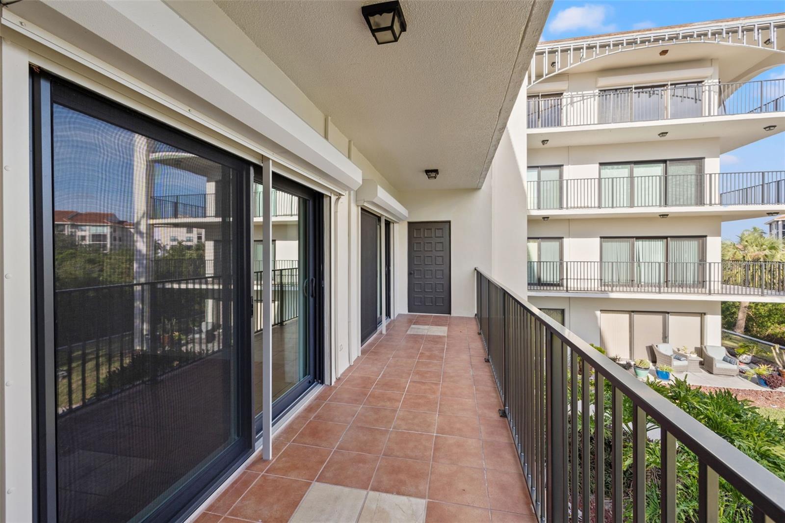 Covered Balcony with Access from Living Room and Bedrooms