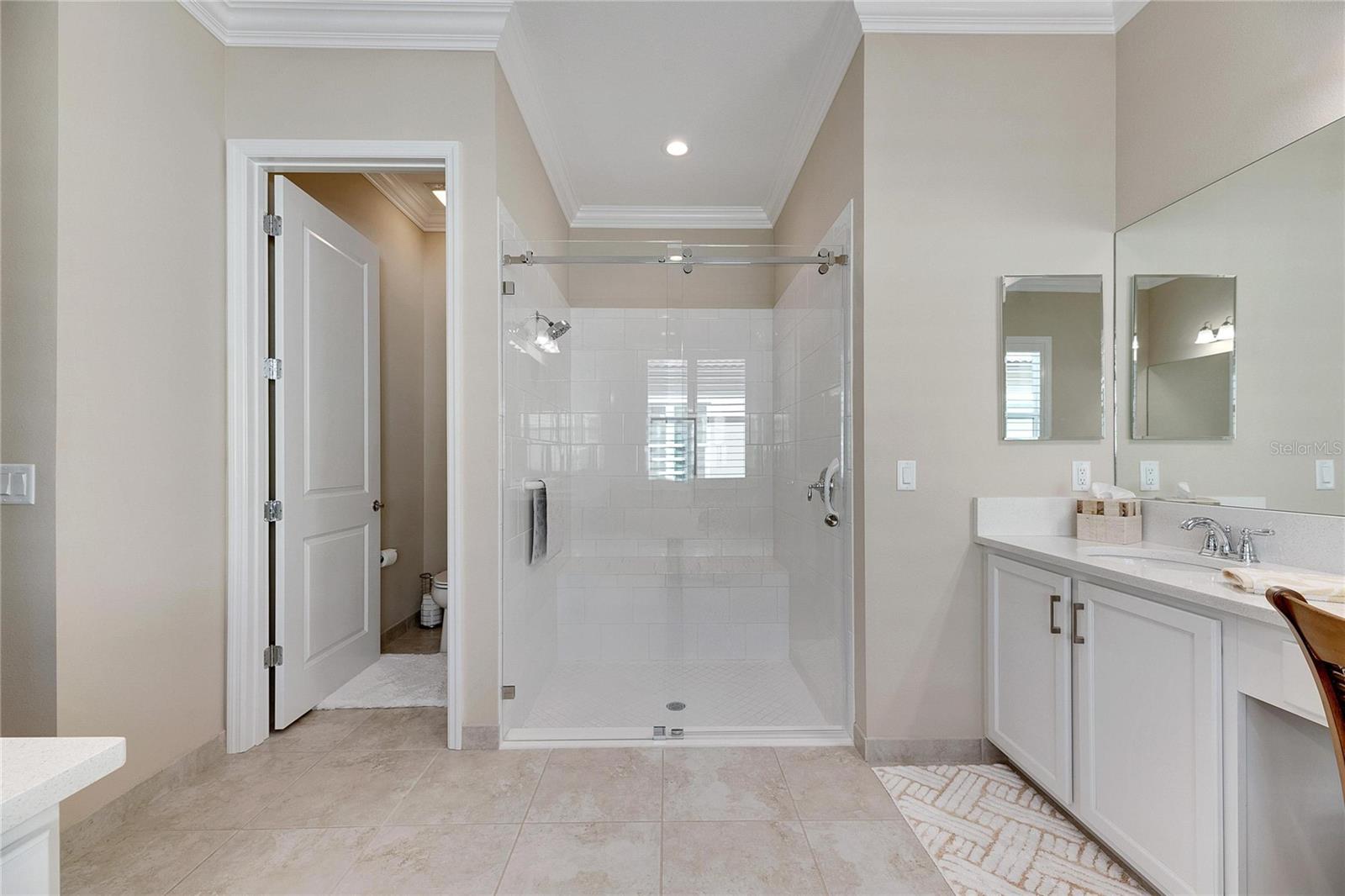 Water Closet and Walk-In Shower