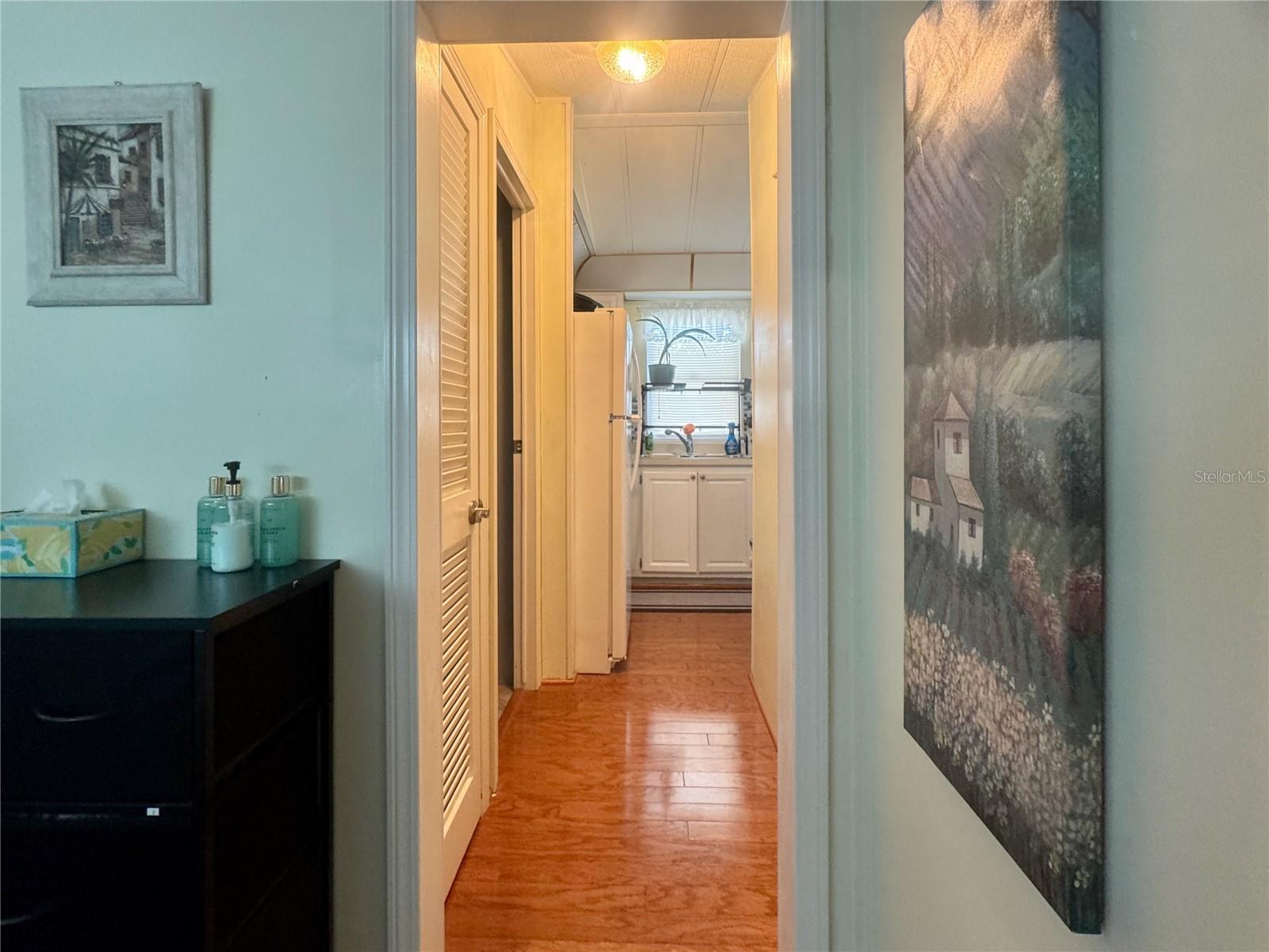 Hallway w/ storage closet