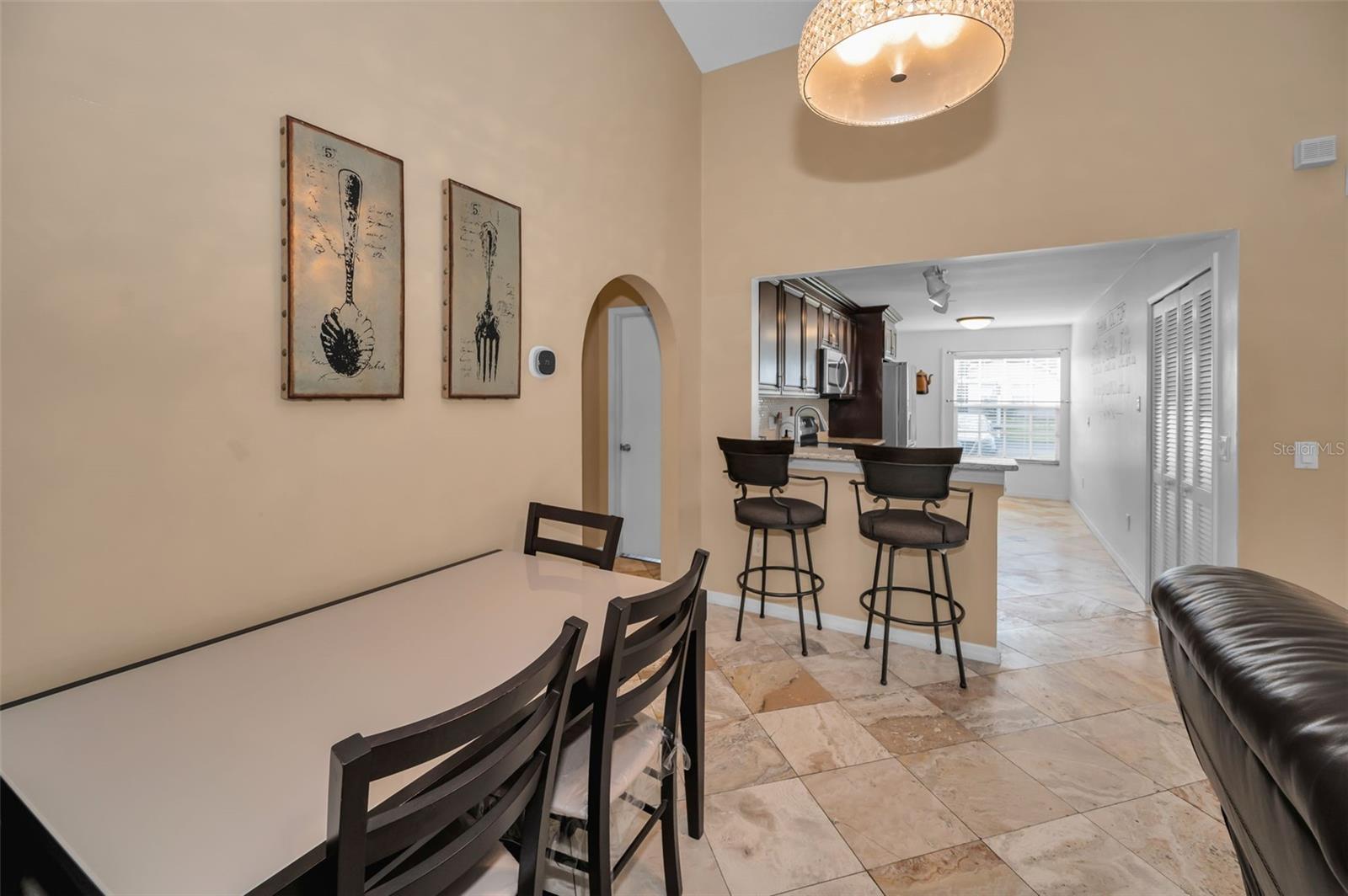 Dining nook is open to the kitchen