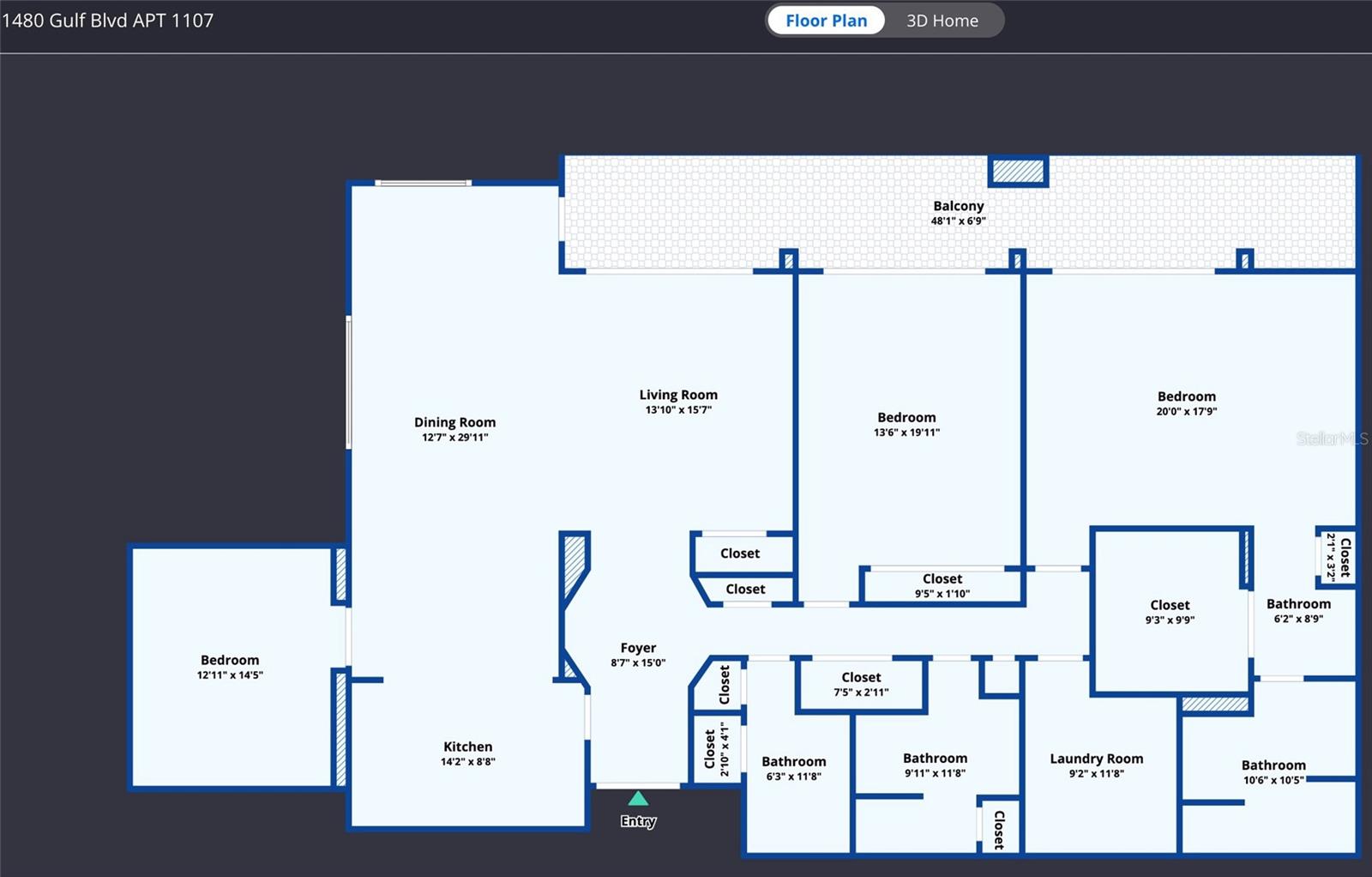 Floor Plan #1107 South Beach IV