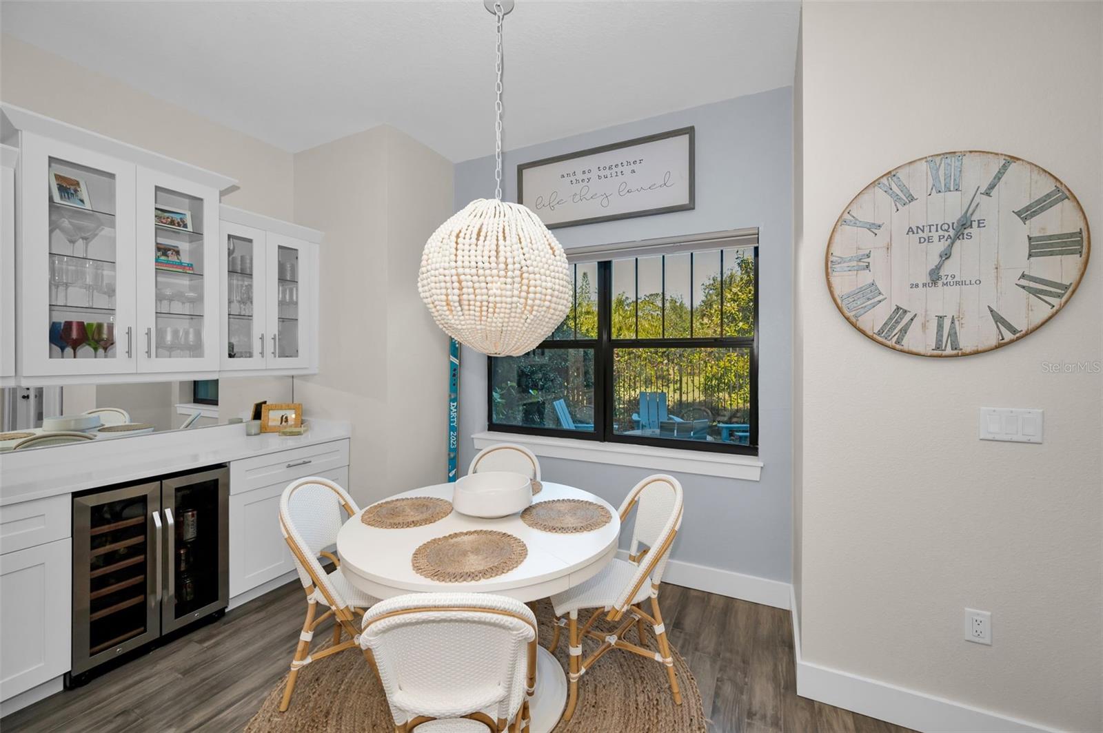 Dinette area with extra cabinets and counter