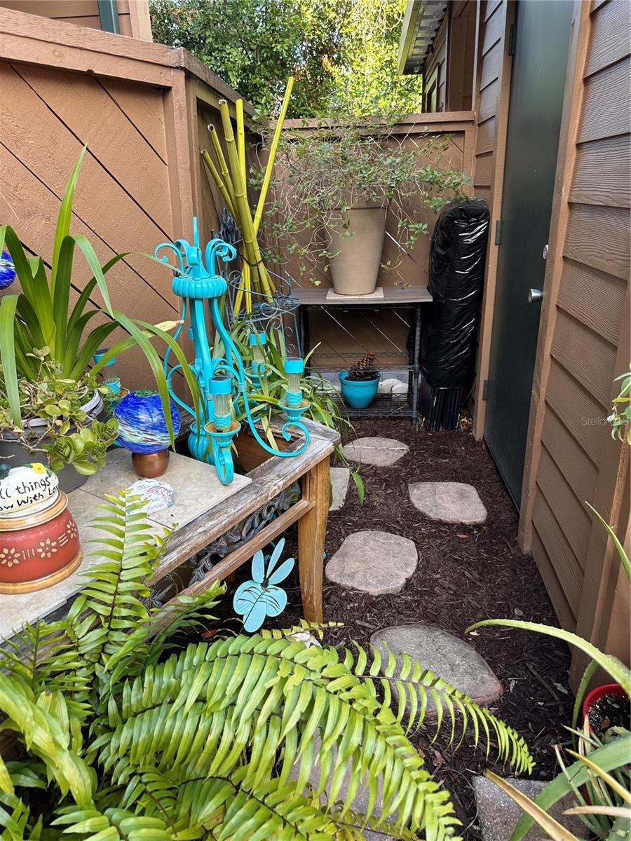 Inside gate is Storage and a cute courtyard