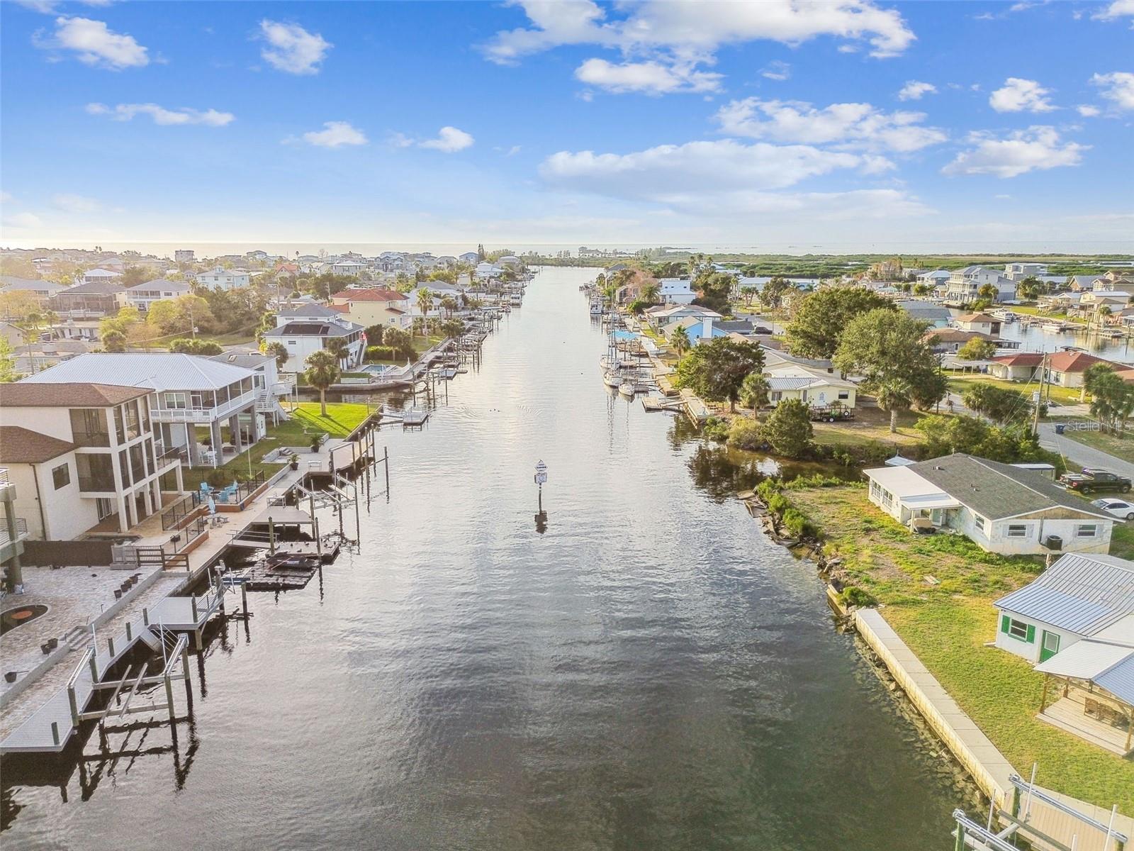 down the canal and straight to the Gulf