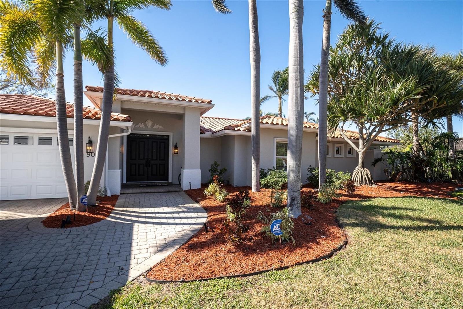 Expansive welcoming double door entry