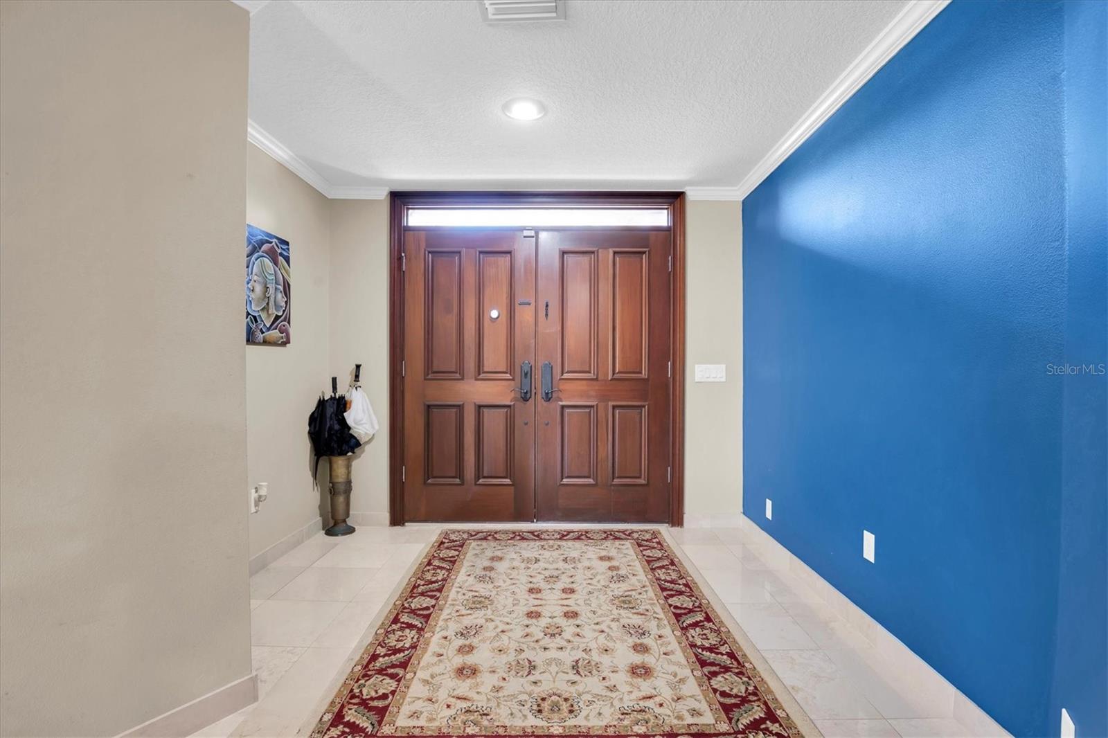 Expansive welcoming double door entry