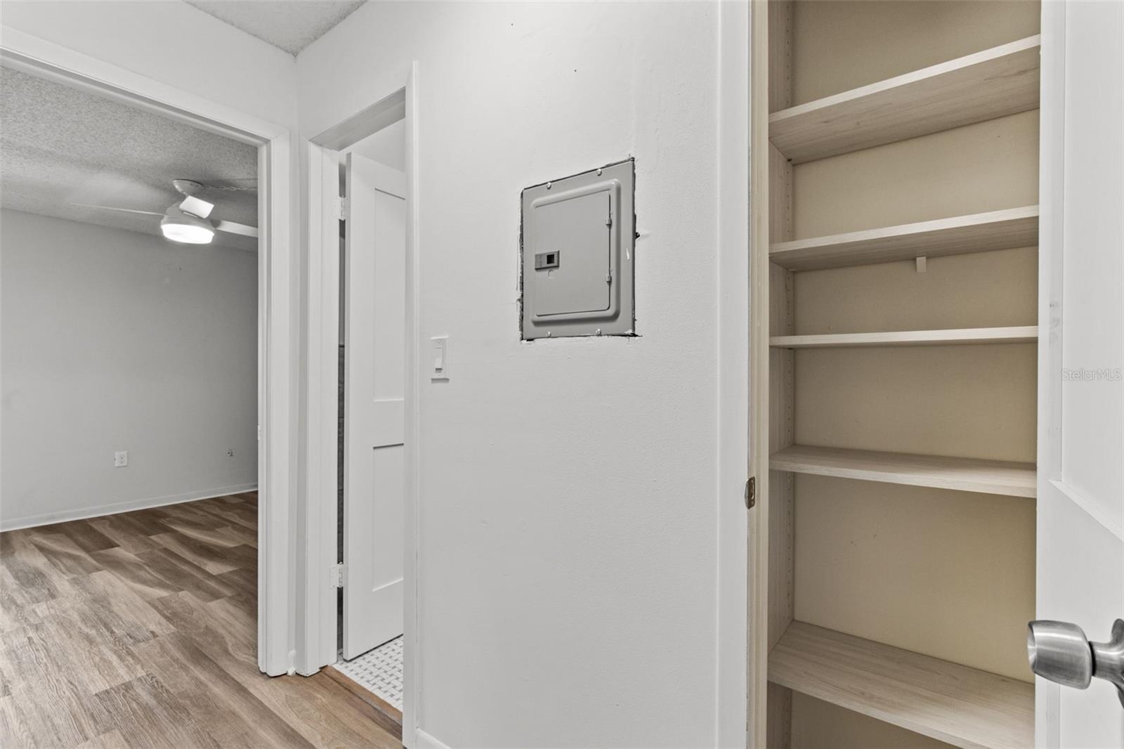 Hall way and linen closet