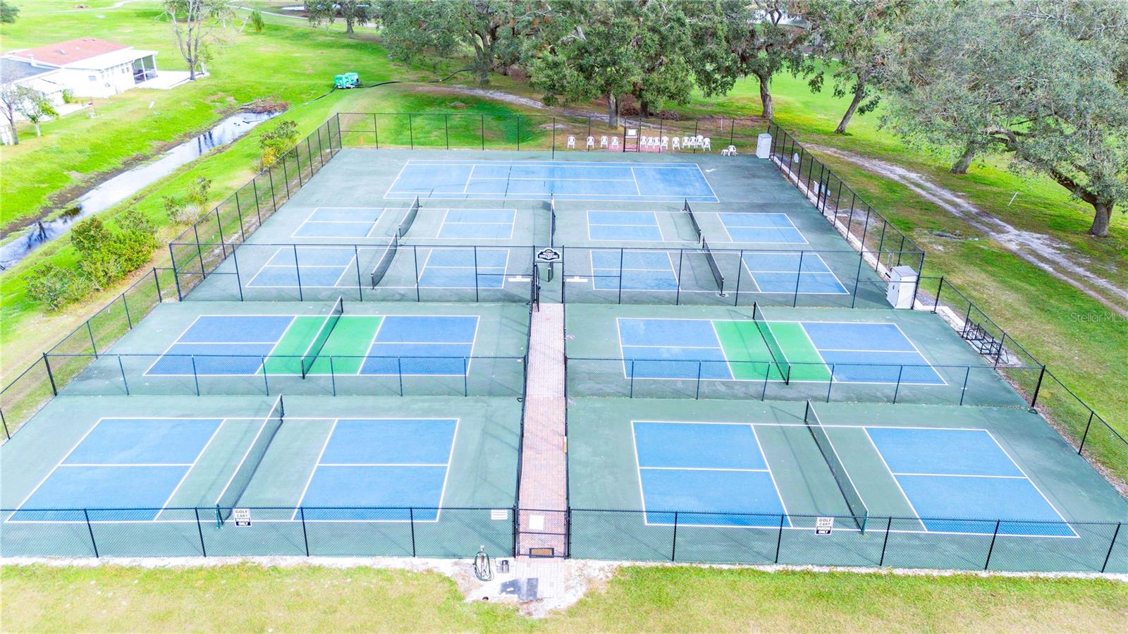 Community tennis and pickleball courts.