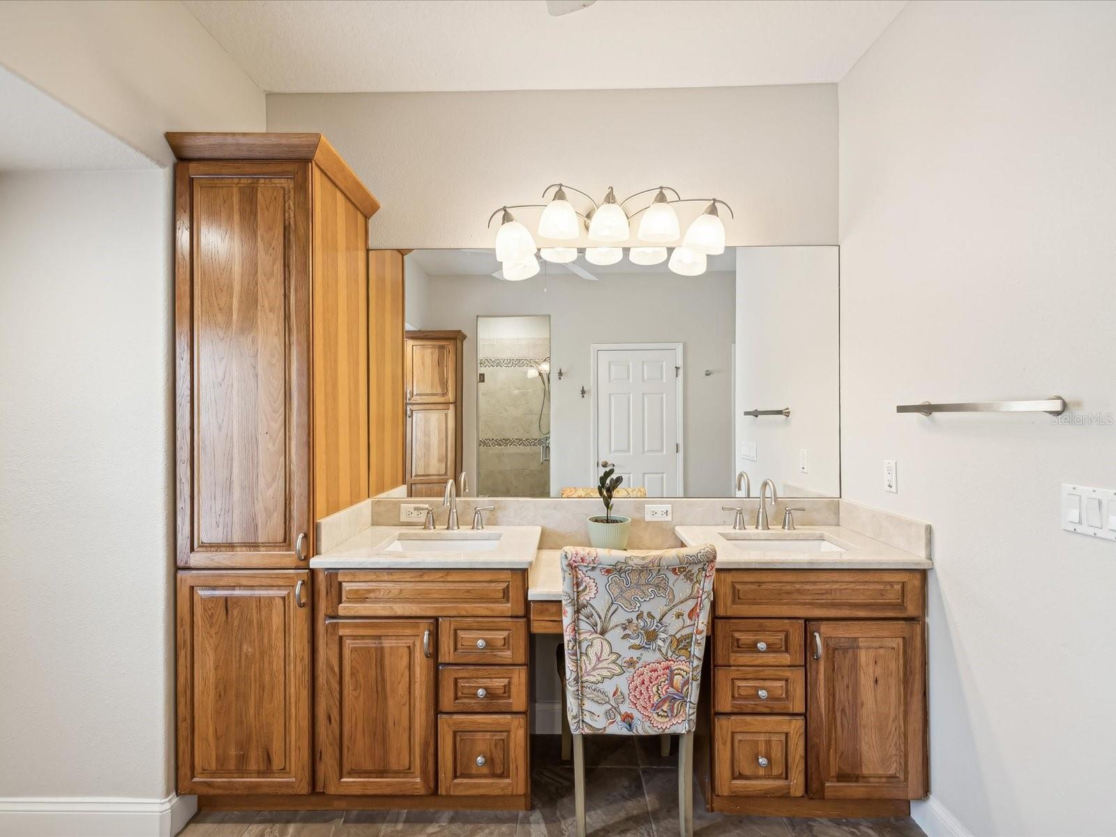 Primary private Bathroom, Vanity and dual sinks