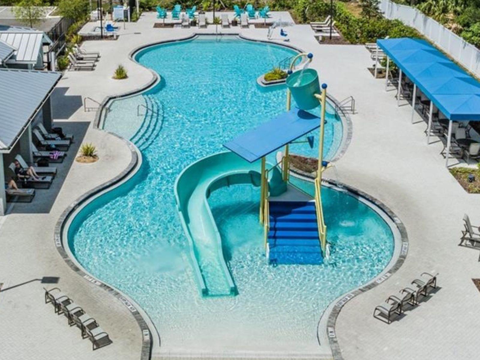 Sanctuary pool #2 with a water slide is included with your HOA Dues.