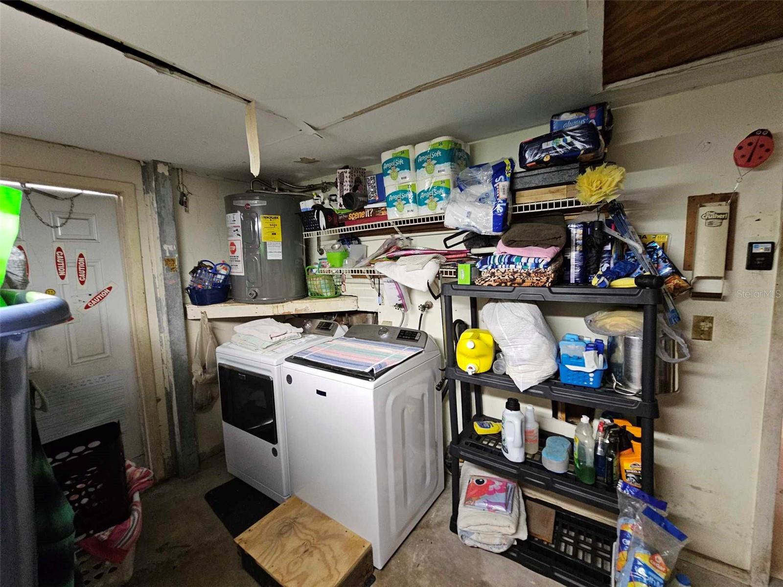 washer and dryer connections located in garage