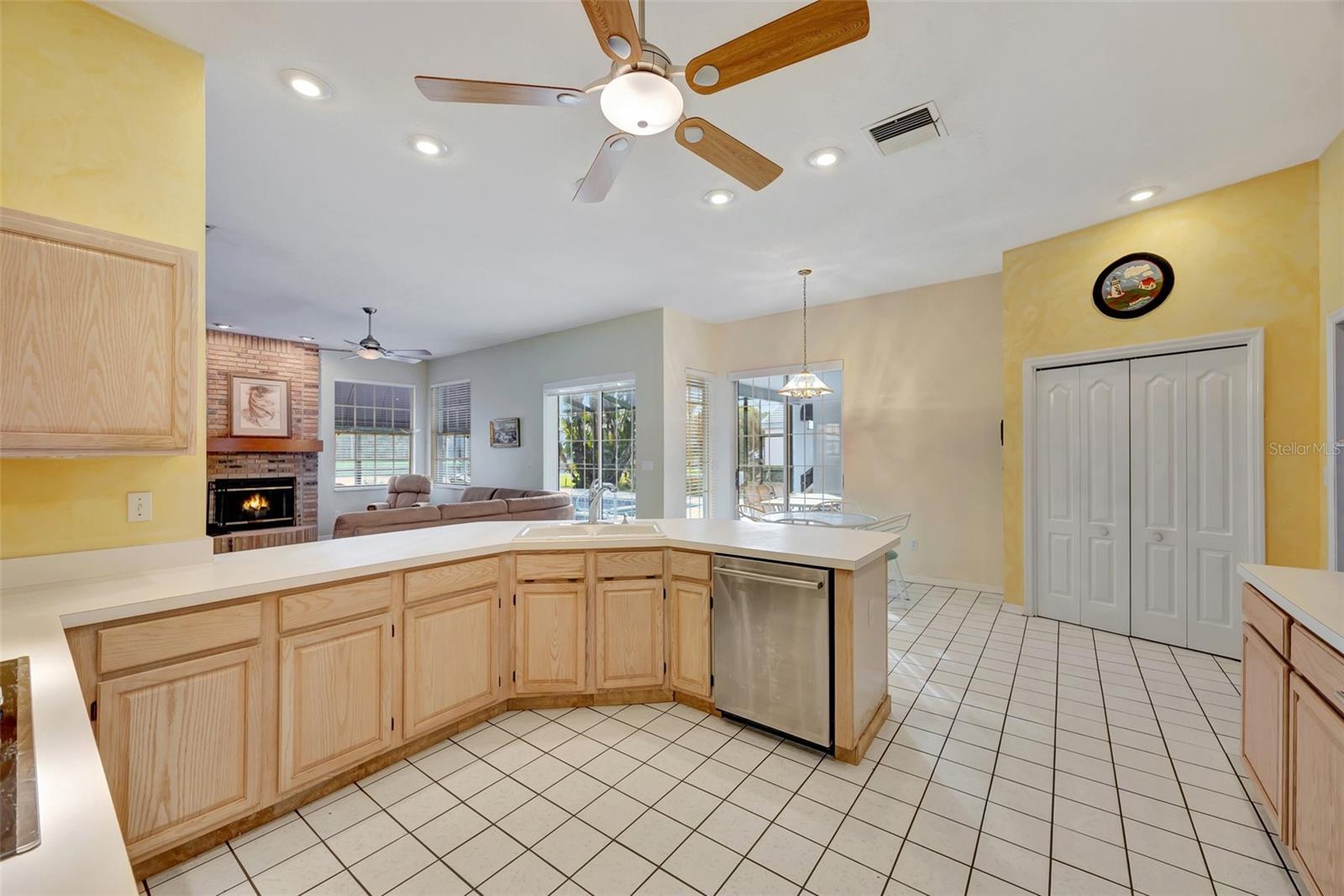 Kitchen is Open to the Family Room