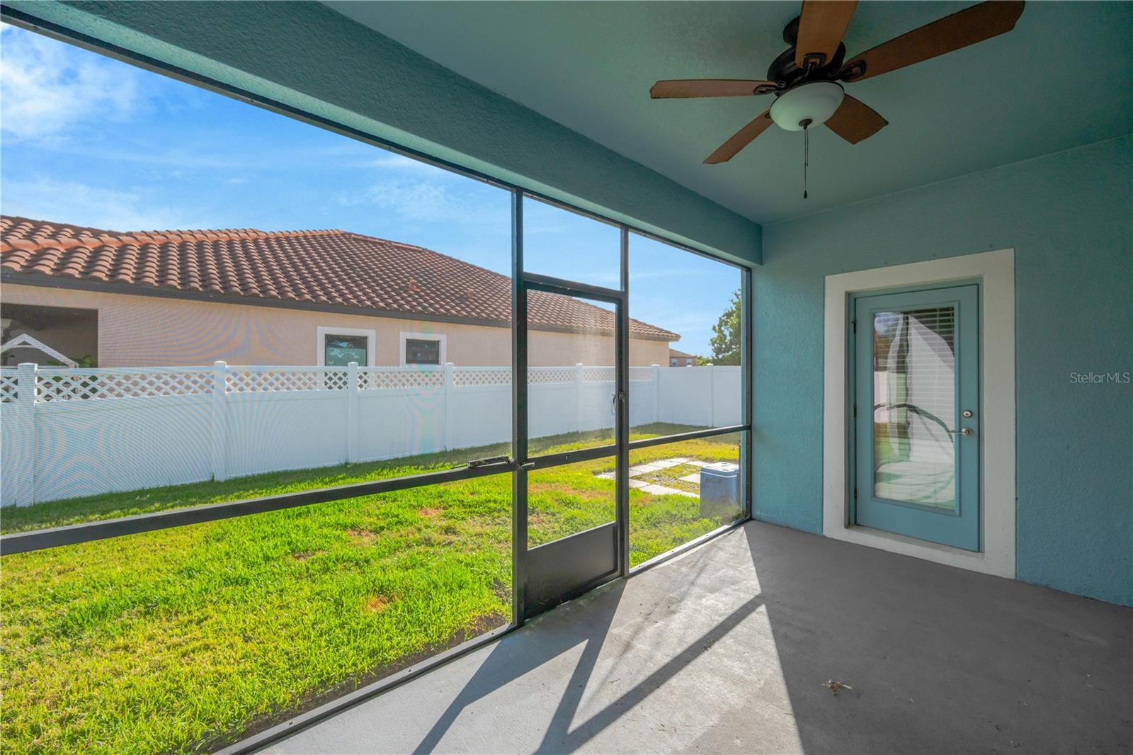 The back porch is screen and covered from the elements and has direct access to Bathroom #3.