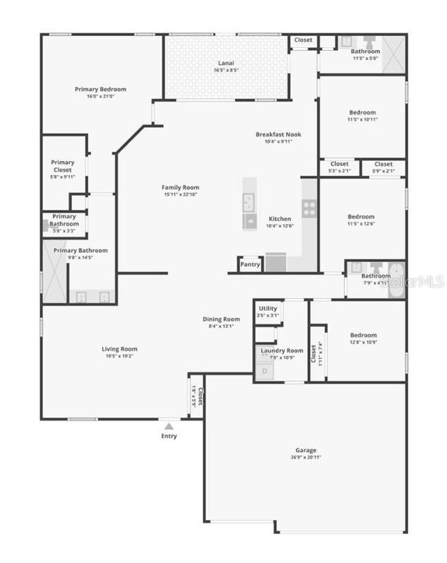 The primary en suite retreat includes dual sinks, a spacious walk-in shower, water closet and a generous 6' x 10' walk-in closet.