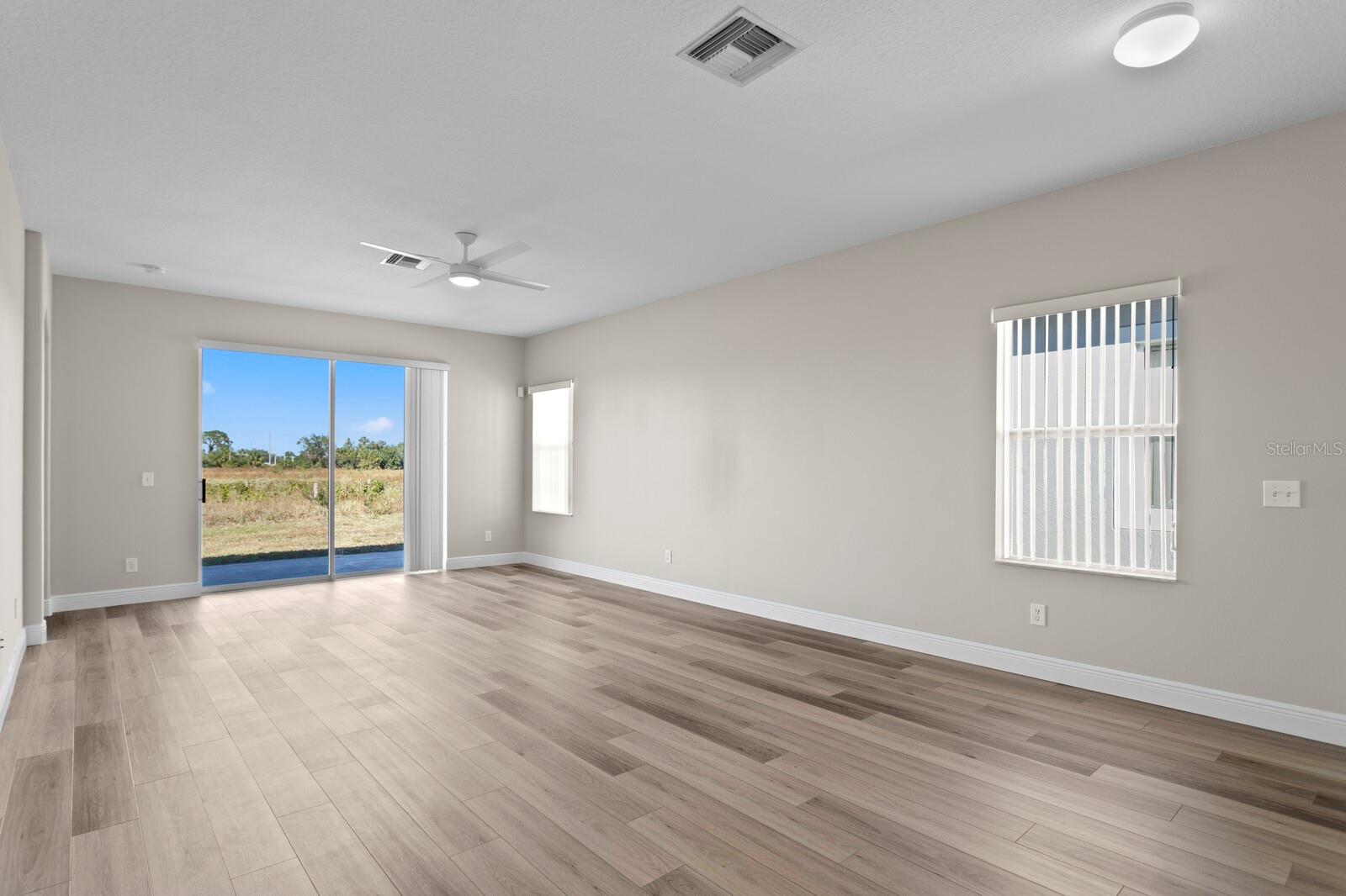 Large living room provides plenty of space for entertaining