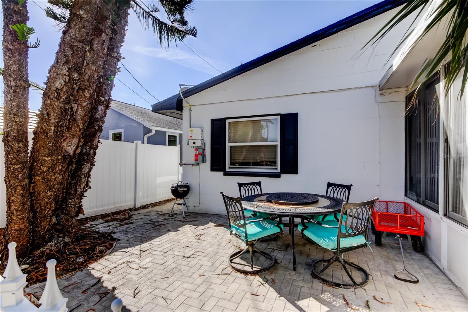 current back patio with waterview