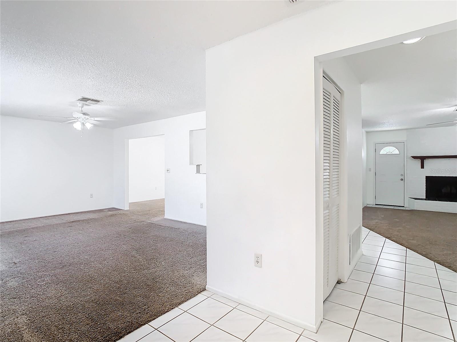 Entrance: Living Room on the left and Family Room past the Coat Closet