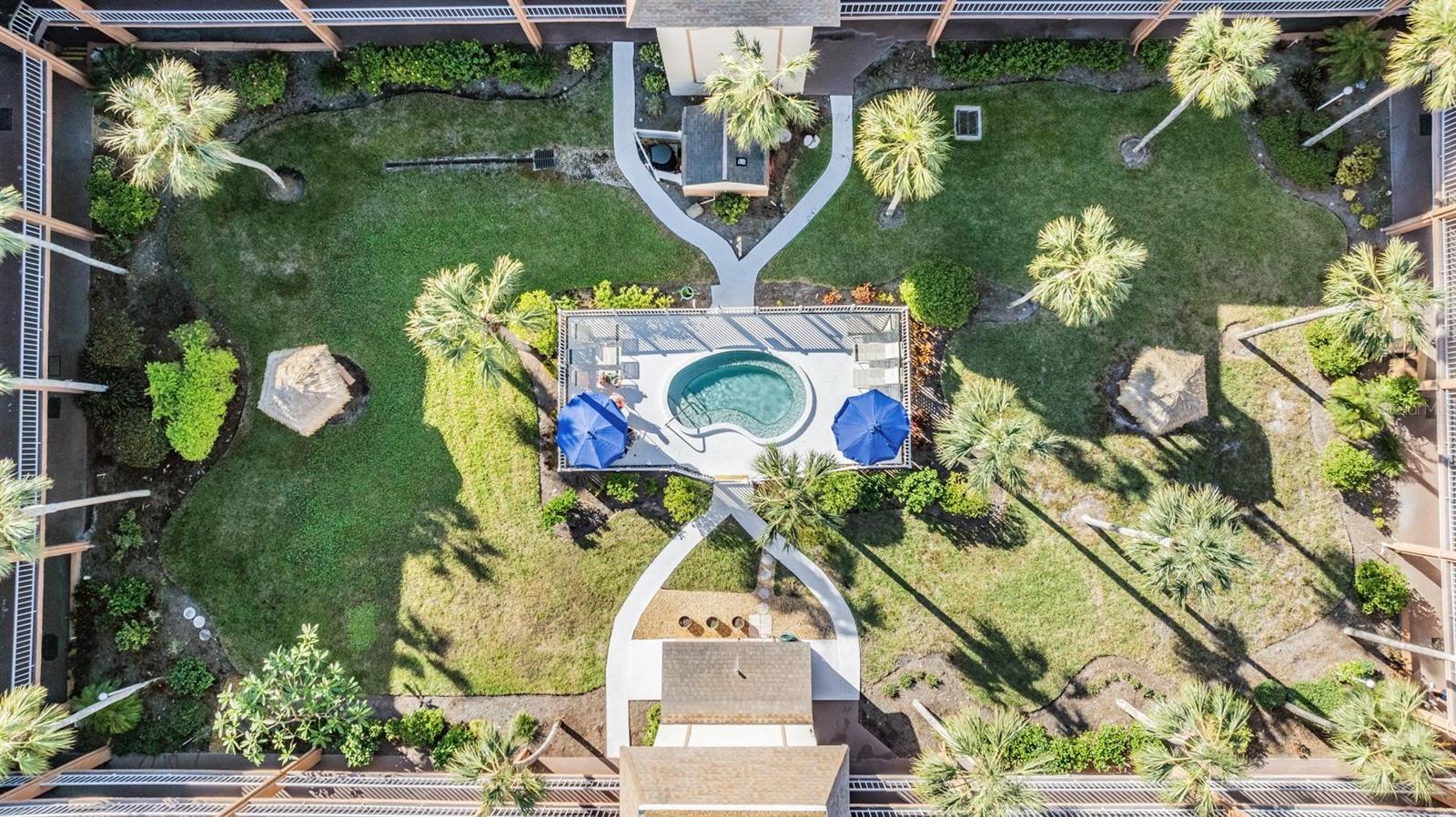 Hot Tub in courtyard of building 5