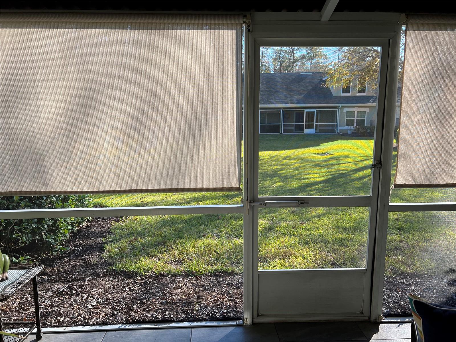 looking out into the courtyard