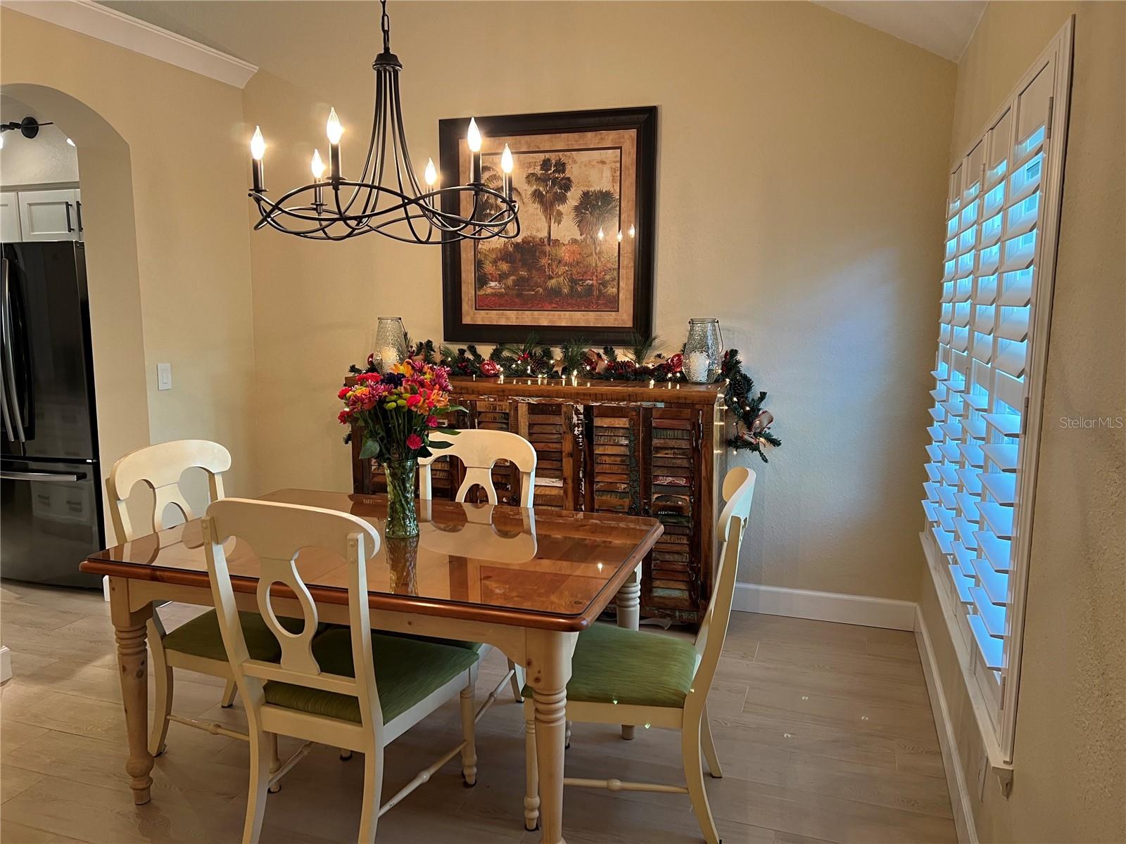 A festive dining room