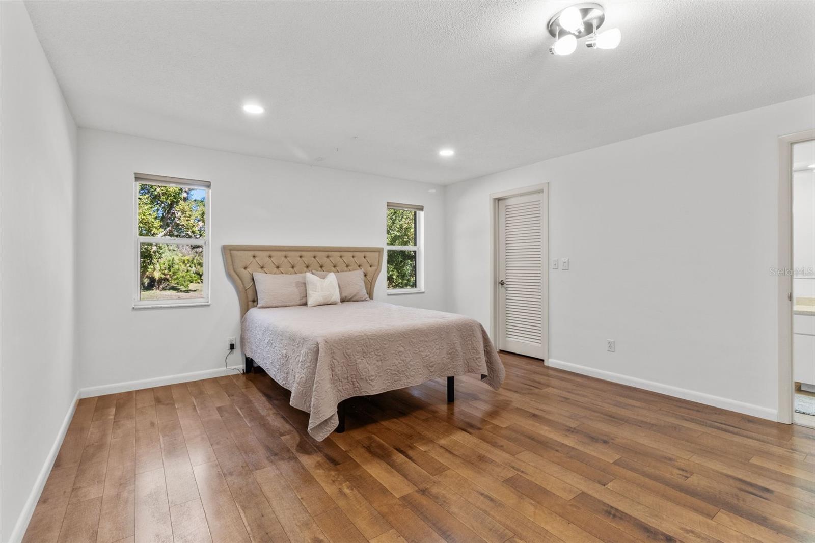 Primary bedroom with walk in closet.