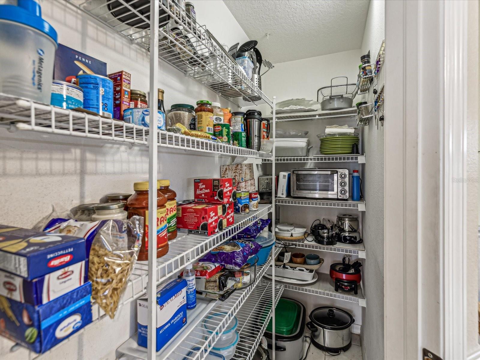 Walk in pantry in the kitchen