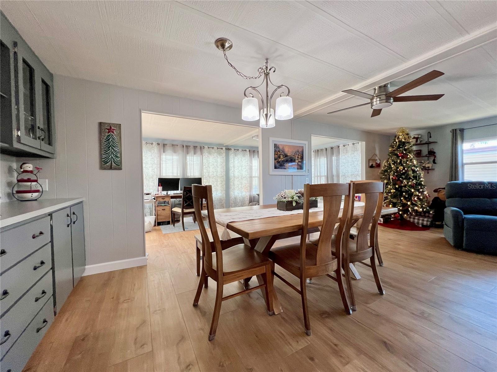 Dining room open to living/family room