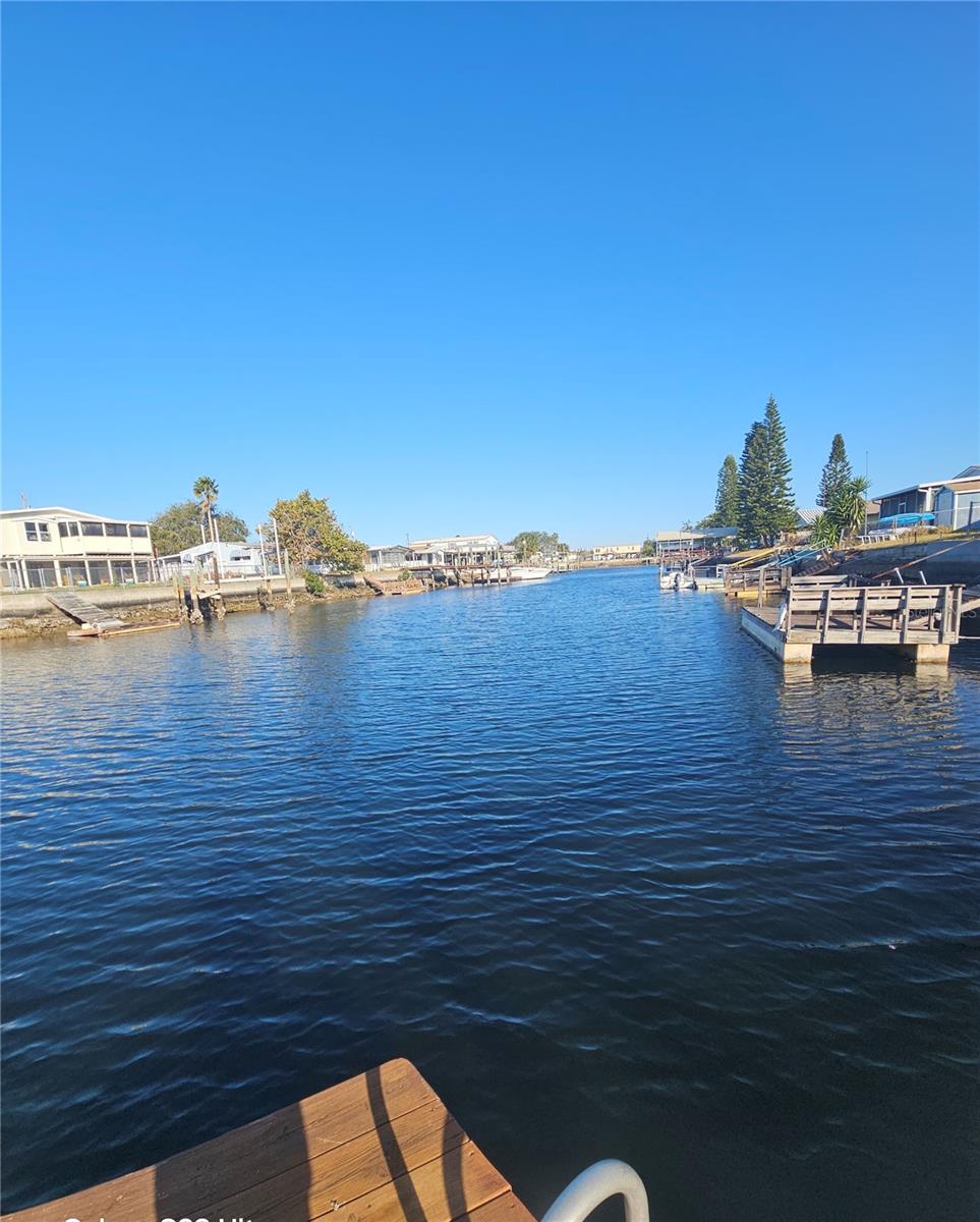 Looking down the canal from the floating dock location