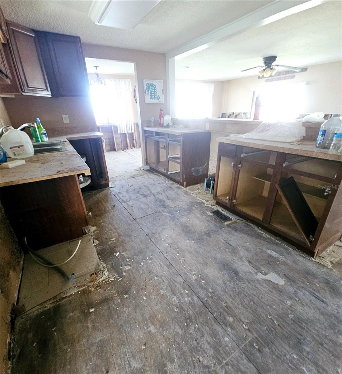 PRIOR - view from the living room  looking into the open floor plan kitchen.