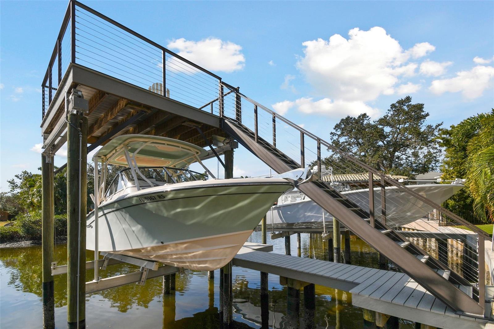 Two-story dock with 13K boat lift