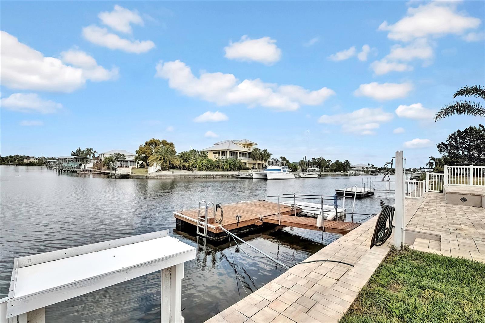 Floating Dock, Decking, Brick Paver Patio