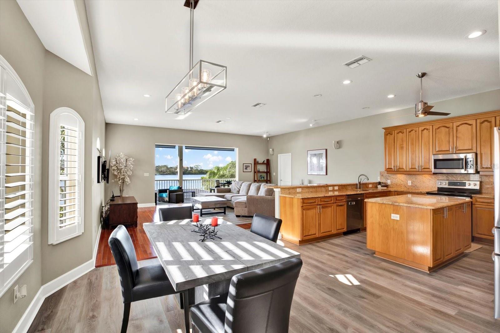 Beautiful views from dining area, kitchen, breakfast bar and living area