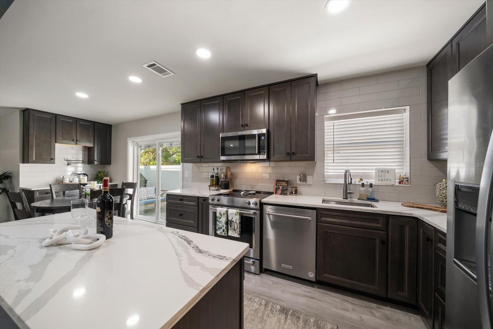 Kitchen with Quartz counter tops