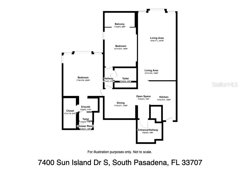 Floor Plan of Unit 411