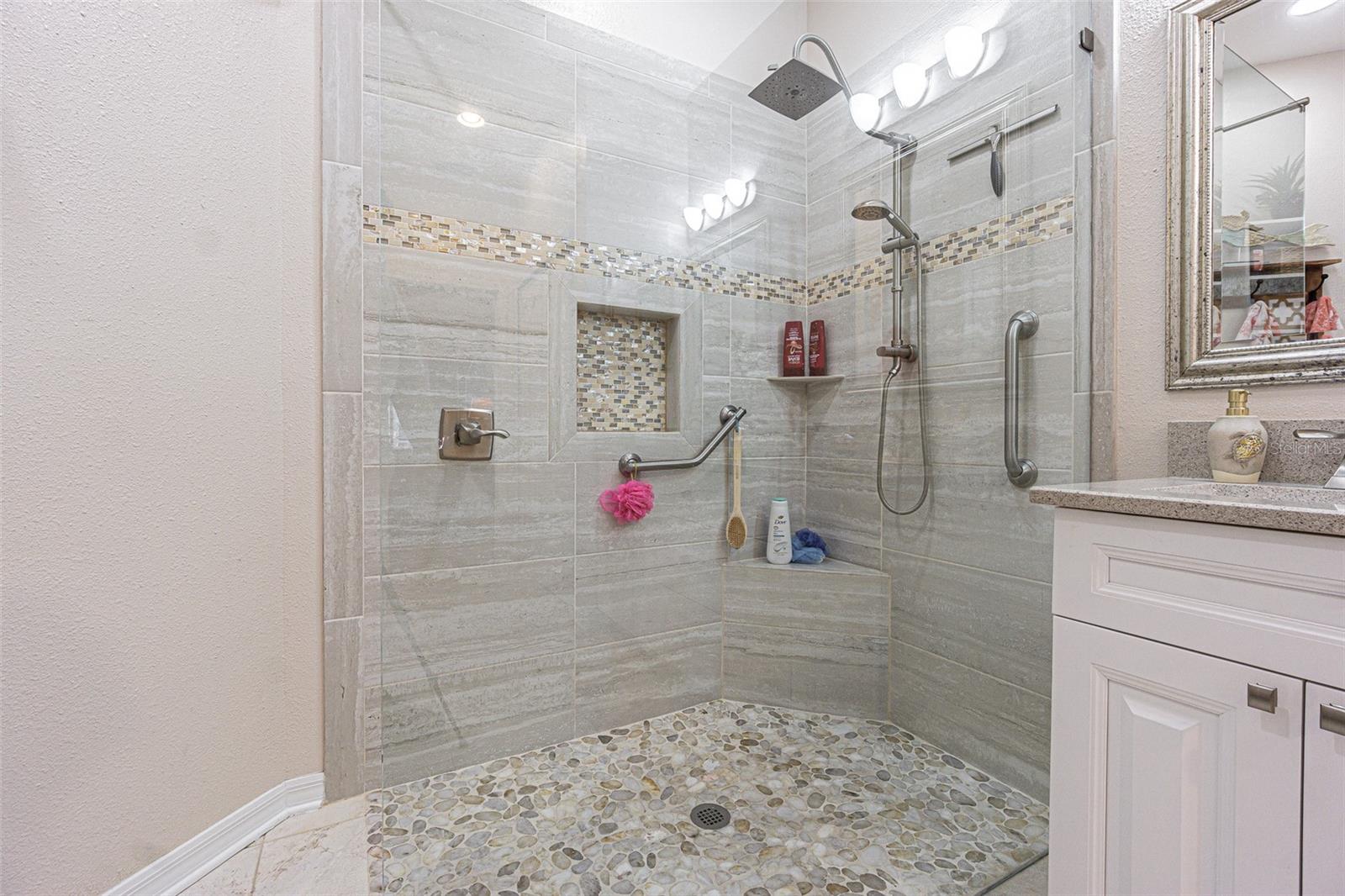 Updated shower in primary bathroom