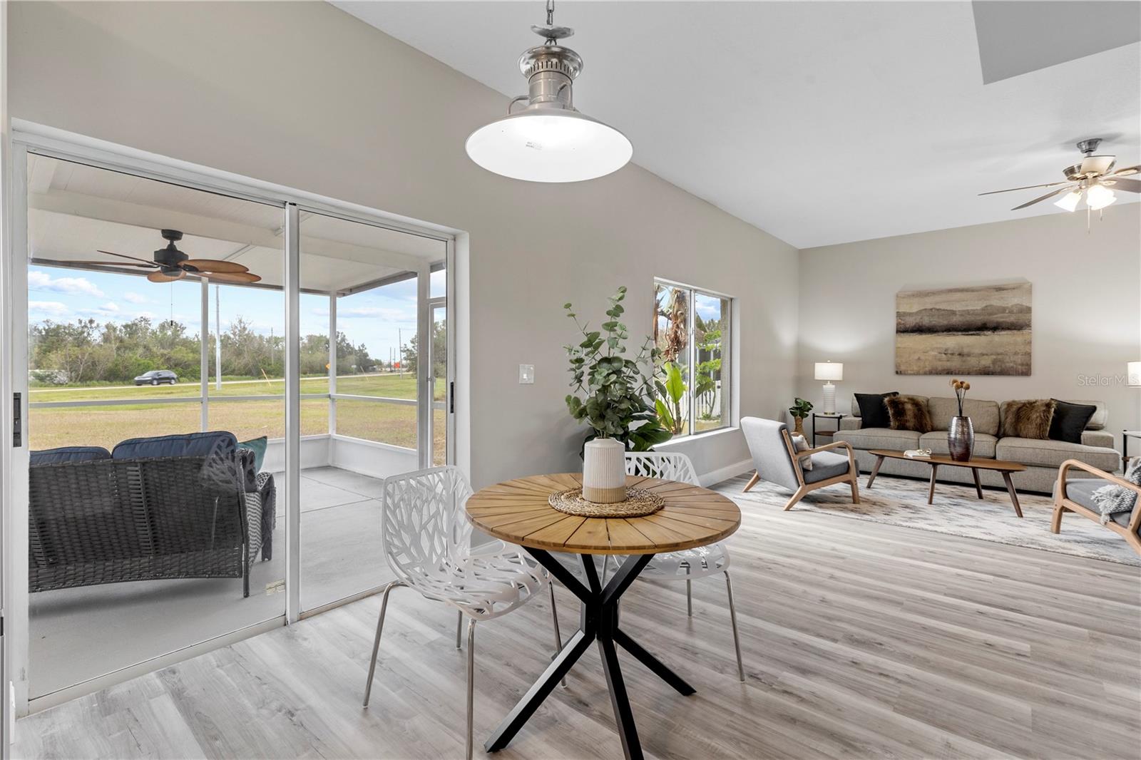 View of the dinette and living room