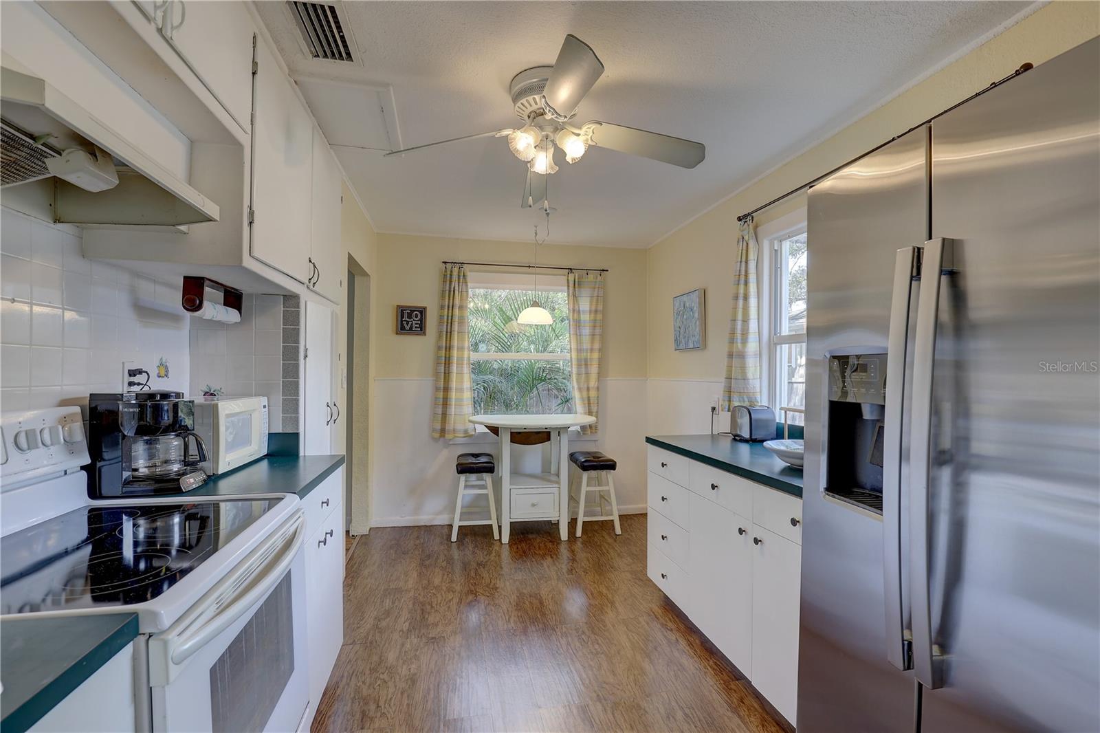 Kitchen with eating area by front window