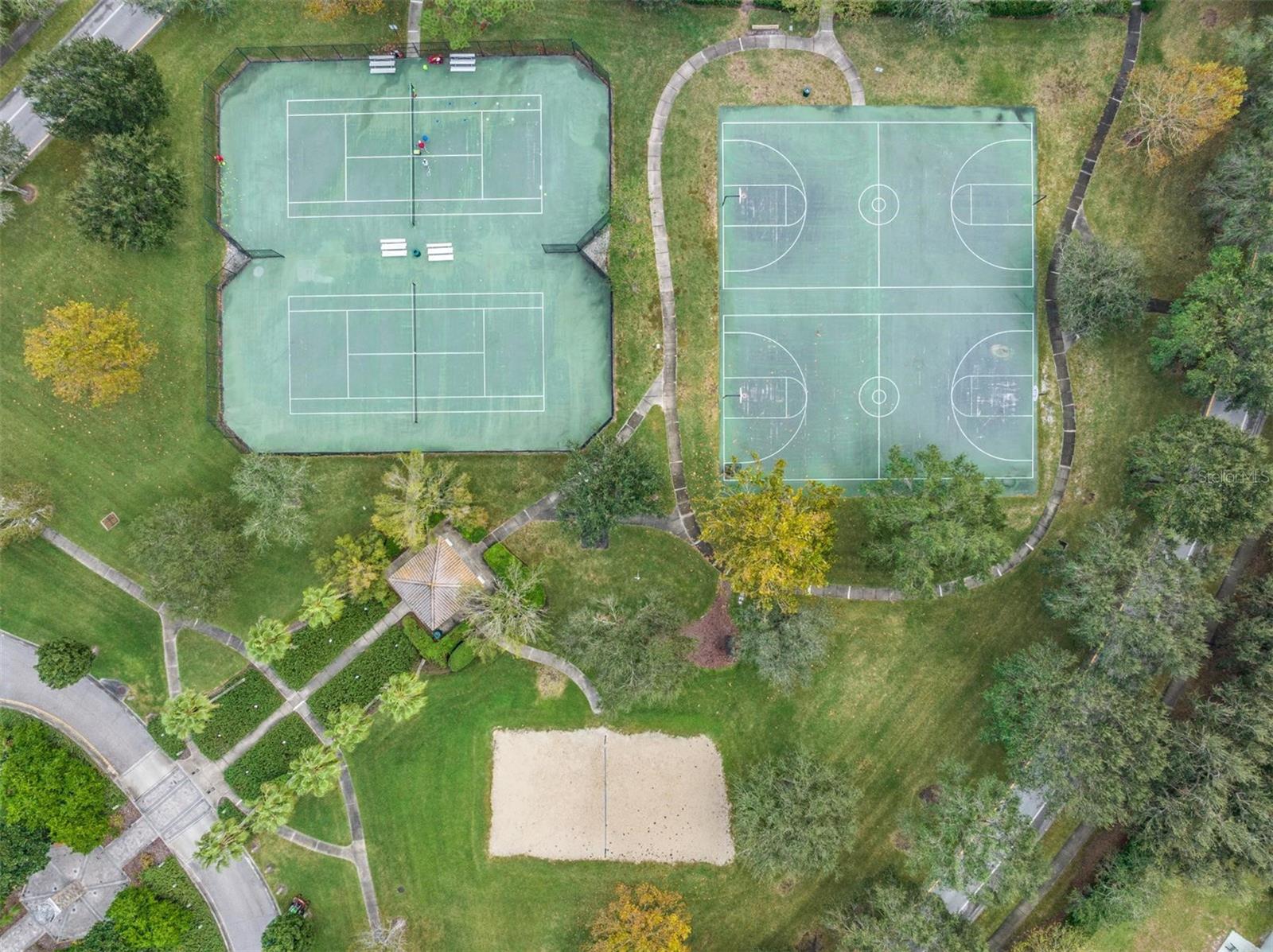 Basketball and pickleball courts