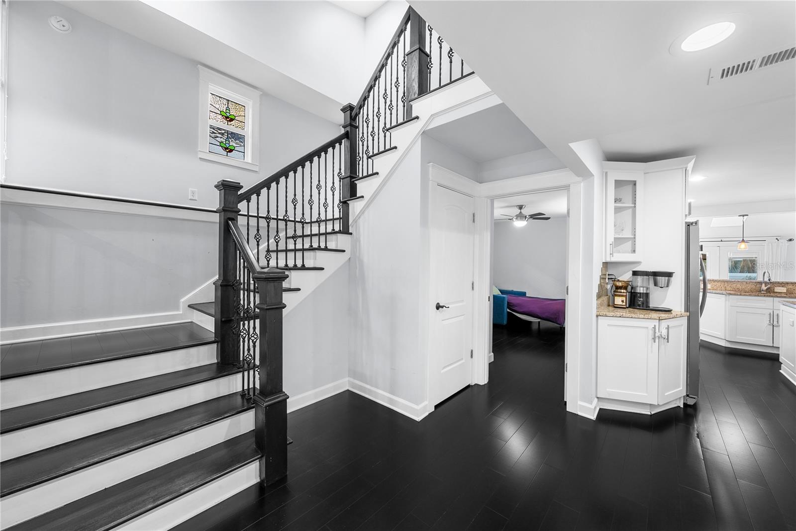 Staircase with Iron Spindles