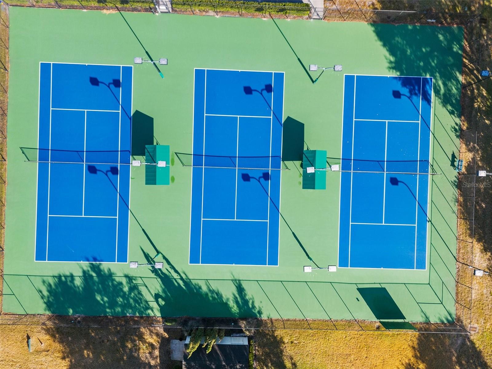 Aerial View Tennis Courts