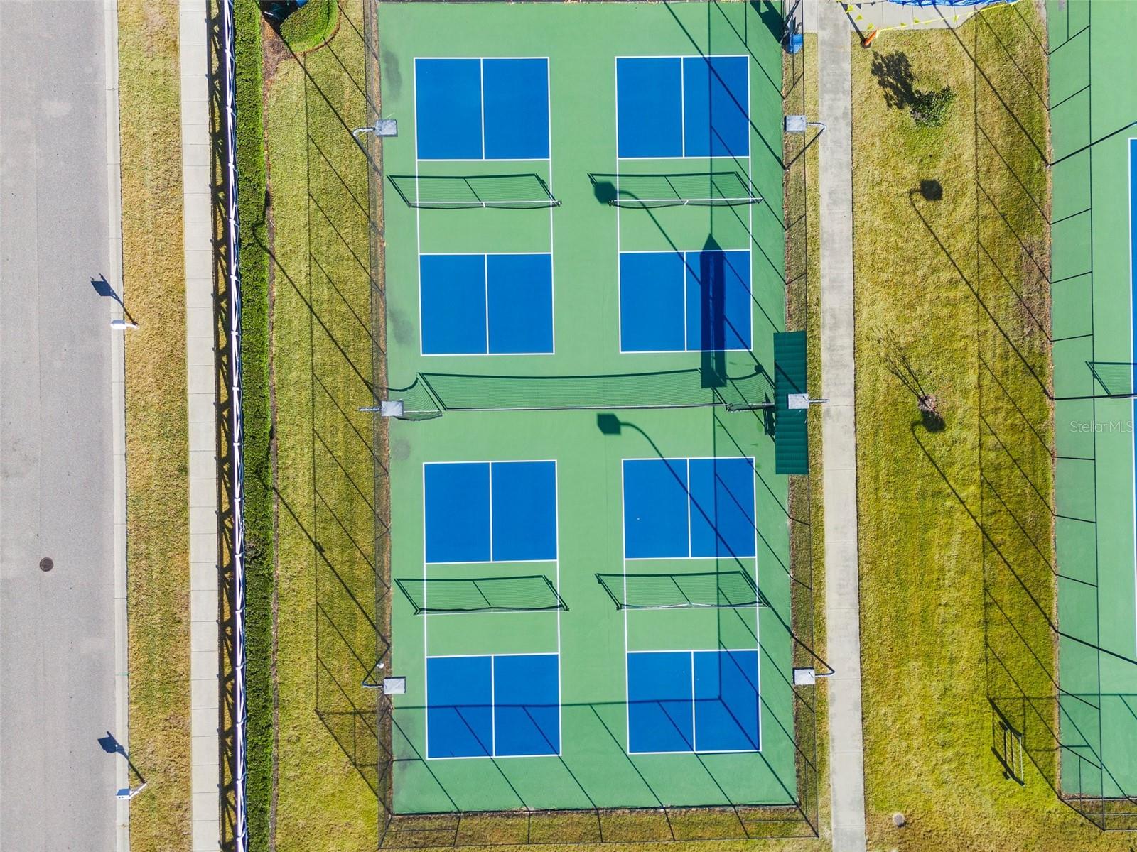 Aerial View Pickle Ball Courts