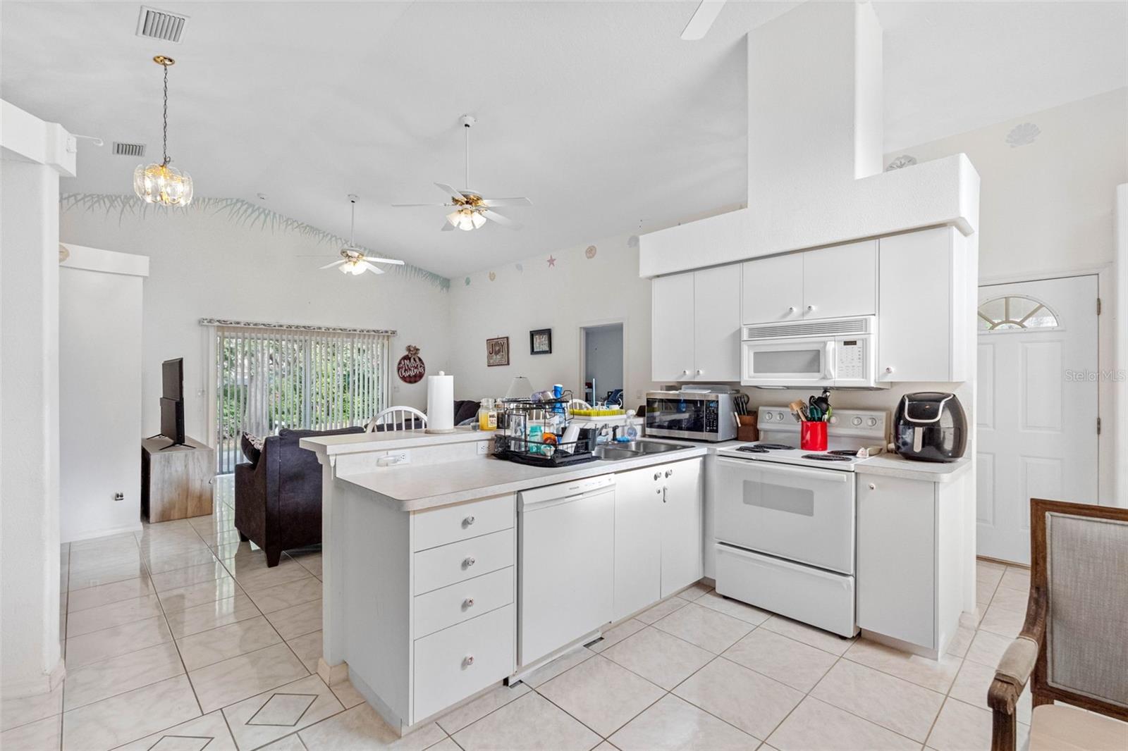 kitchen and great room view