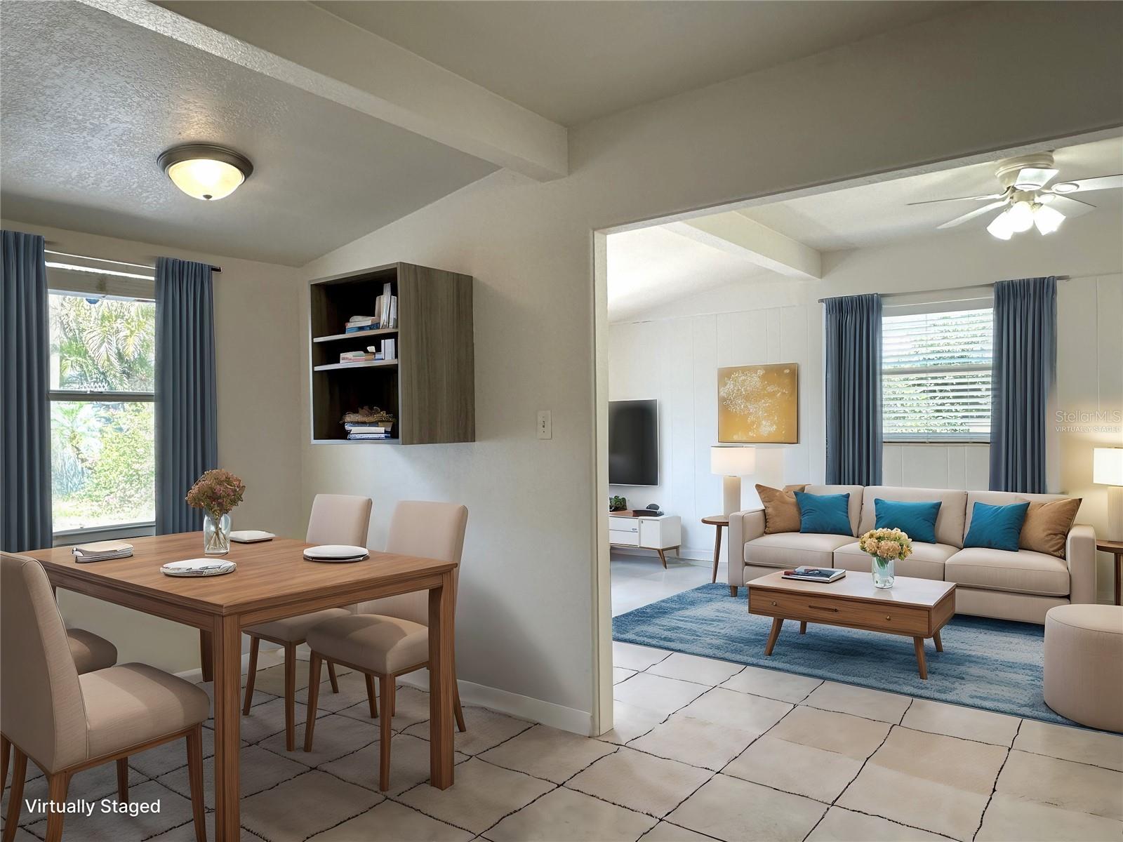 8153 22nd Ave N, St. Petersburg, FL 33710 - Dinning Living Room *Virtually Staged*