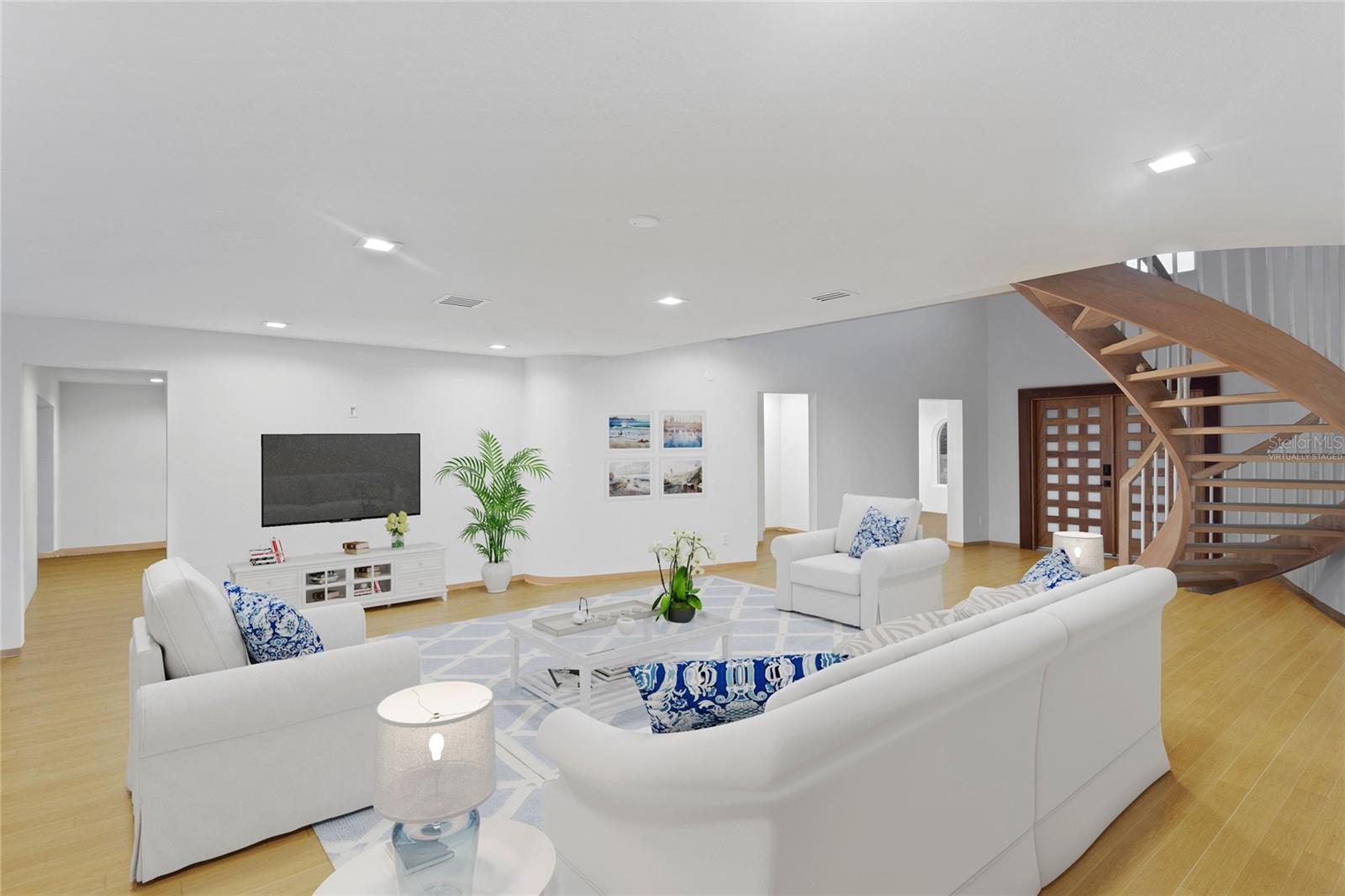 Living room virtually staged