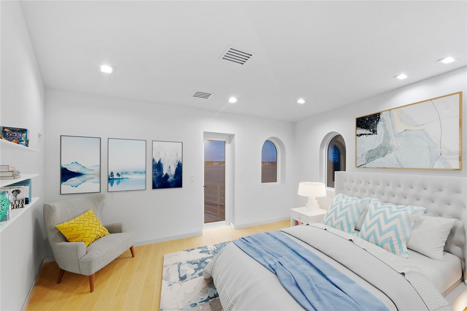 Guest bedroom virtually staged