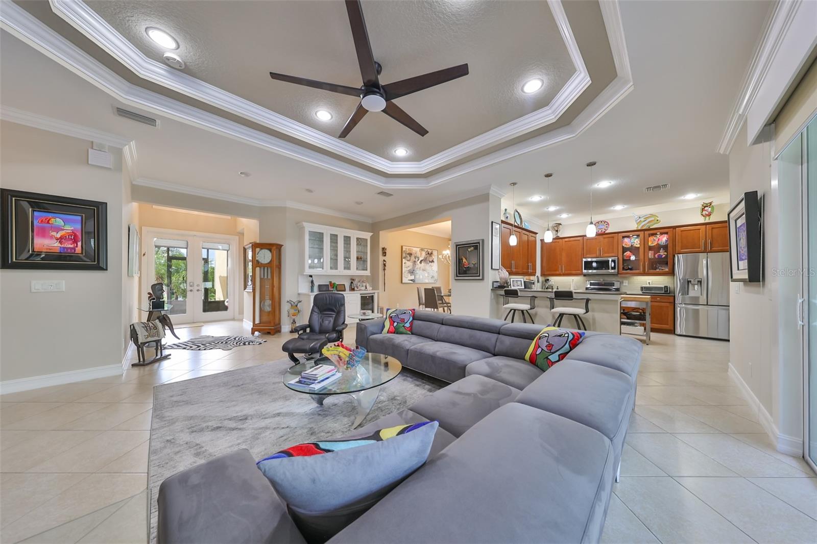 Living area open to kitchen