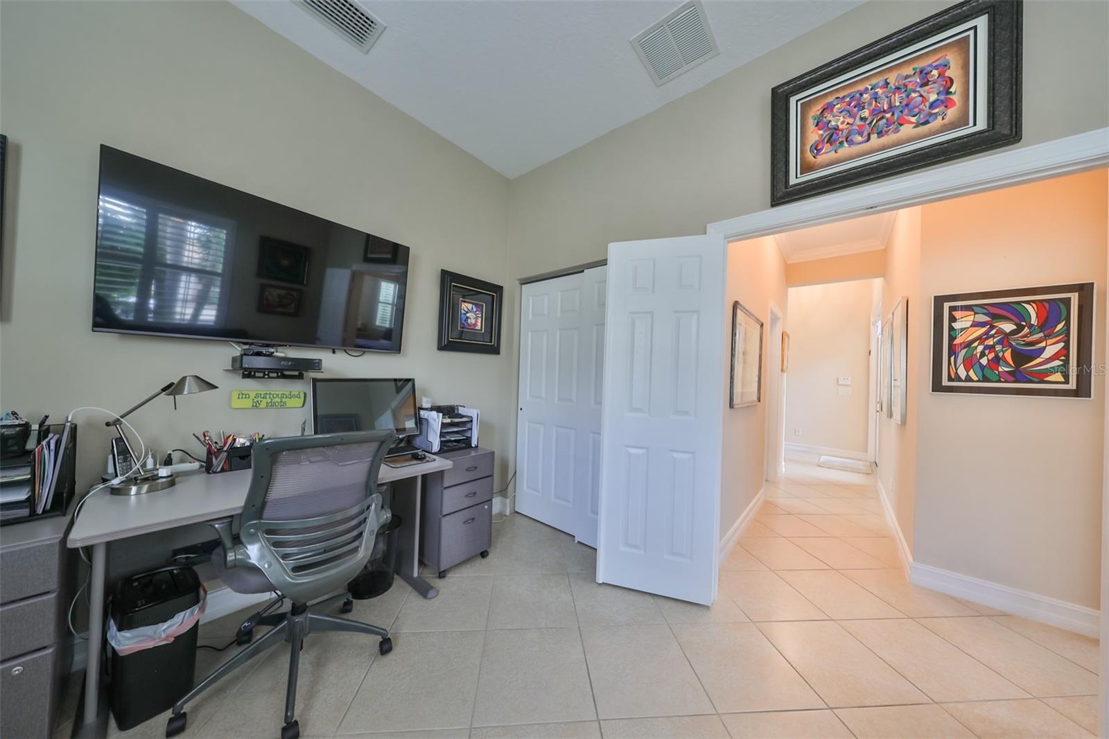 3rd Bedroom/den with double French doors