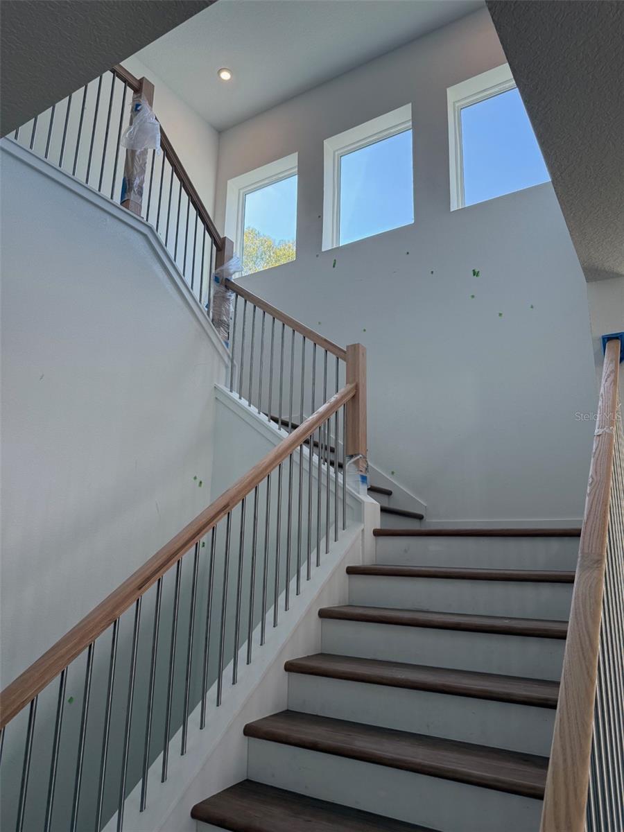 Open staircase with tons of natural lighting