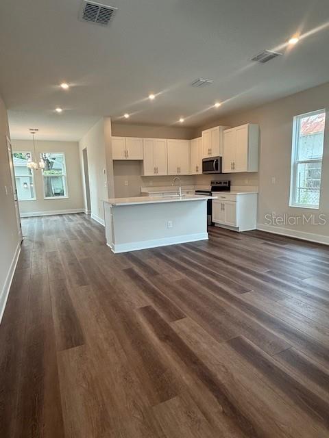 Open concept living with QUARTZ COUNTERTOPS