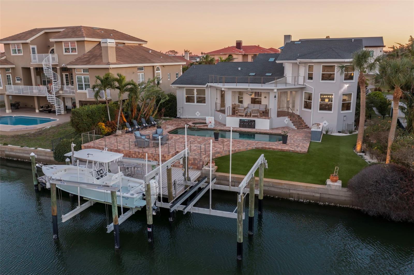 Completely updated waterfront home in Tierra Verde on 90 ft of deep protected waterfront.